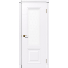 Дверь межкомнатная Дубрава Сибирь Венто МОНТАНА Ясень белый, стекло белое матовое